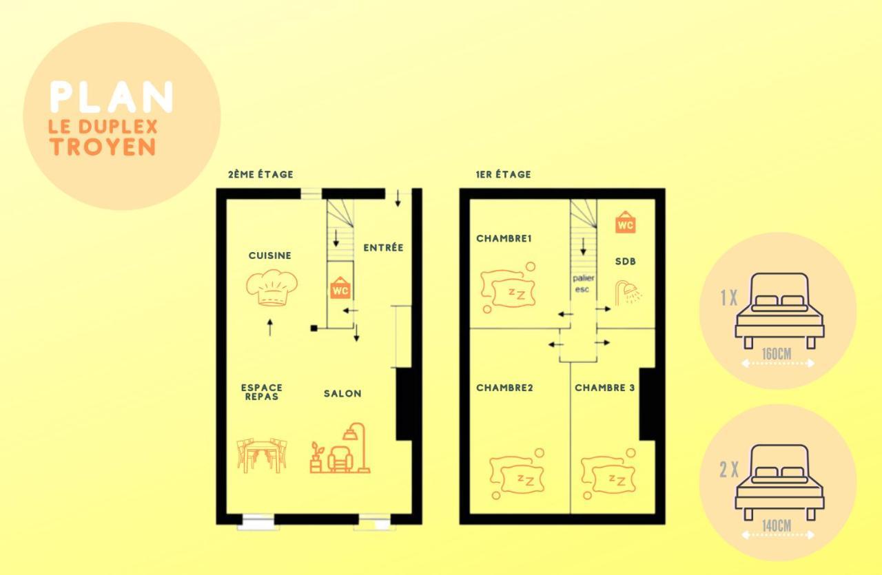 Le Duplex Pasteur - 5 Min Hypercentre - Ideal Groupe - Parking Gratuit Troyes Zewnętrze zdjęcie