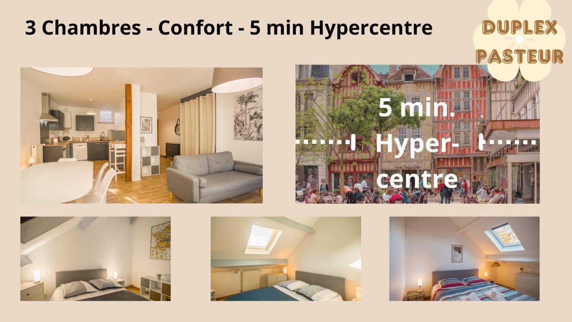 Le Duplex Pasteur - 5 Min Hypercentre - Ideal Groupe - Parking Gratuit Troyes Zewnętrze zdjęcie
